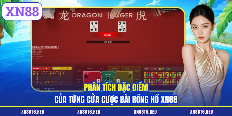 Phân tích đặc điểm của từng cửa cược bài Rồng Hổ XN88